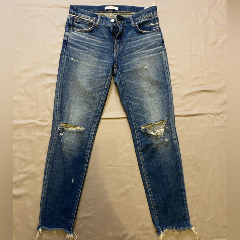 Moussy Vintage mid rise destructed skinny jeans in blue color Size 27